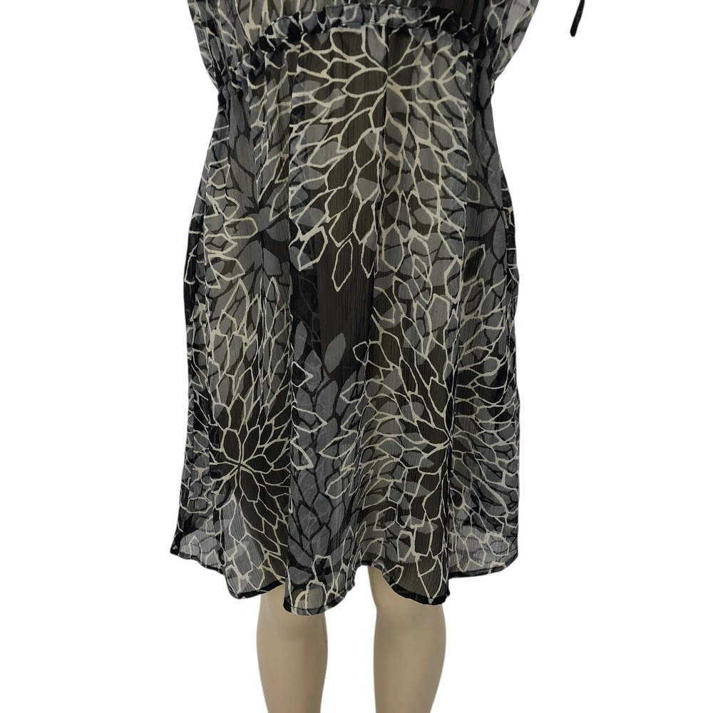 St Johns Bay Sheer Floral Print Bikini Swimsuit Cover Up Dress Size M Beach Boho - Picture 3 of 9